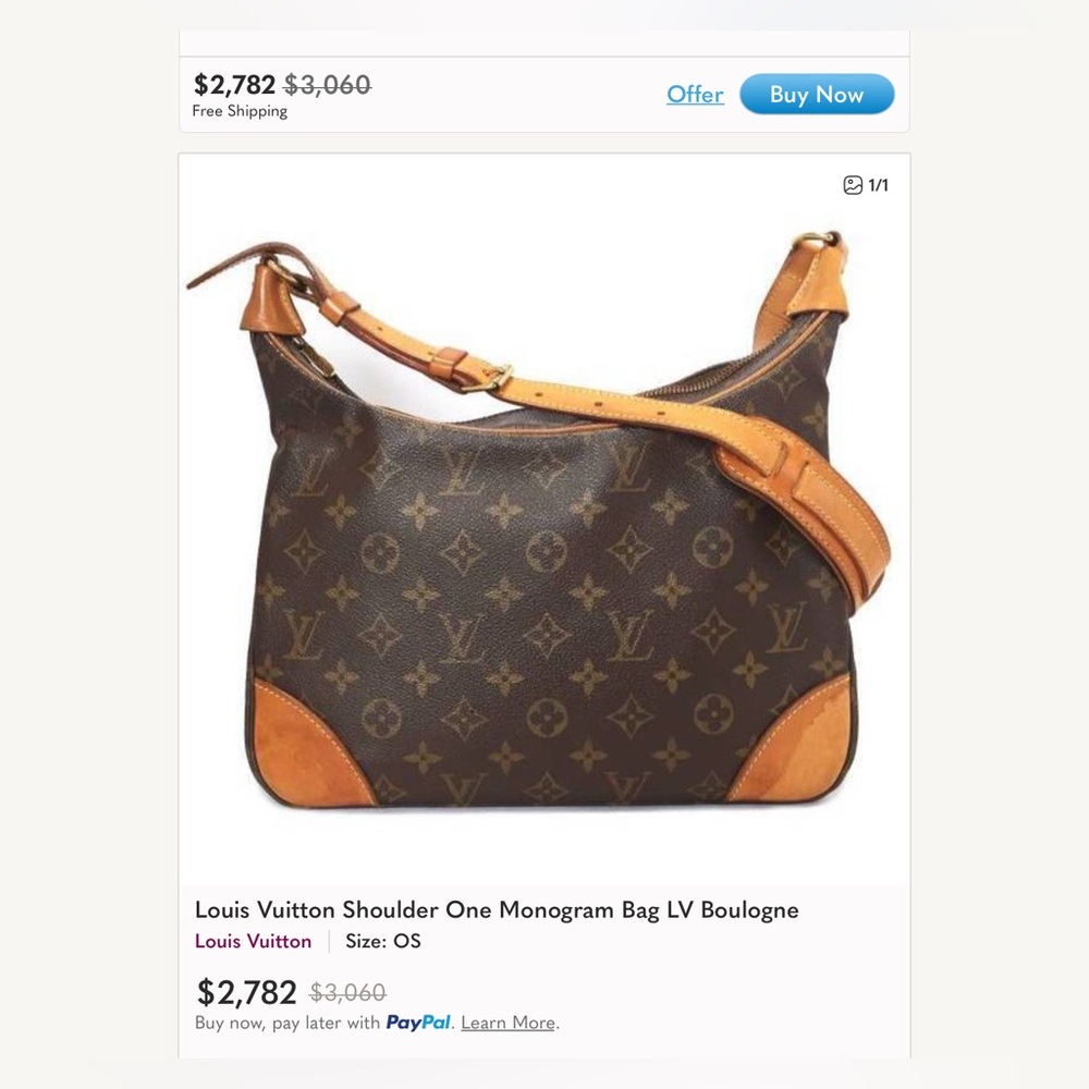 ✅LV LARGE BAG BOULOGNE 35 LOUIS VUITTON AUTHENTIC - Picture 2 of 12